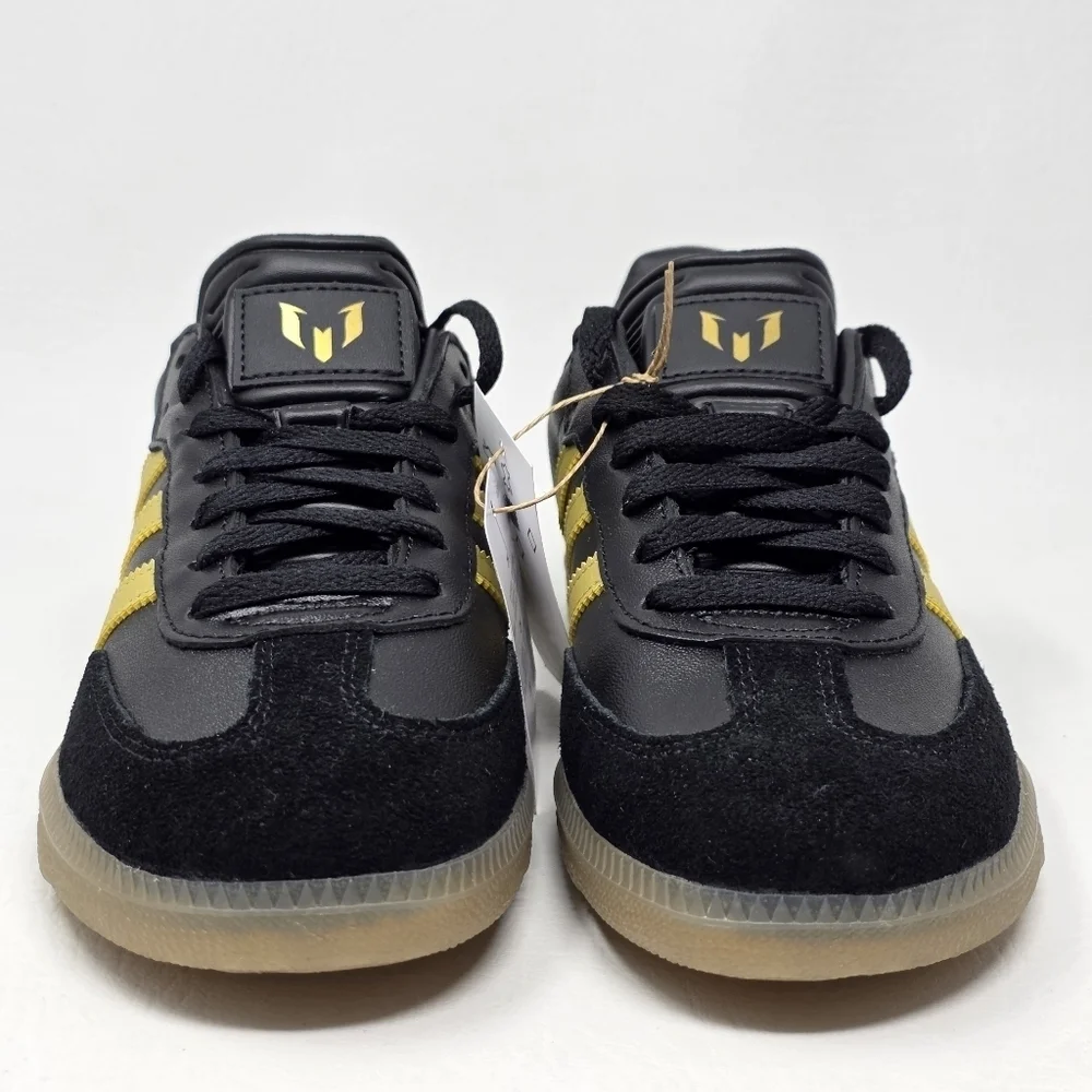 Adidas Samba Messi Boys Grade School Black Gold Metallic Gum JH5641 Size 5.5 New
